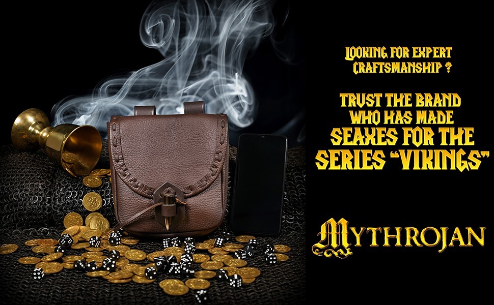 Leather Belt Pouch Medieval Renaissance Reenactment Cosplay Waist Belt Bag Brown