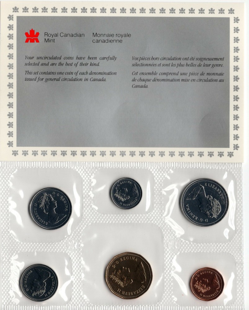 Canada 1989 Proof Like PL Uncirculated Coin Set COA Envelope