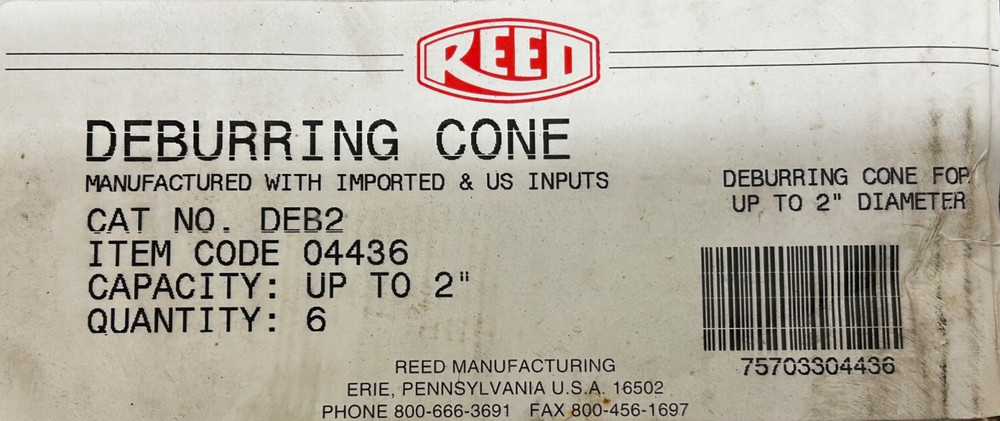 Reed DEB2 Deburring Cone 3 pcs