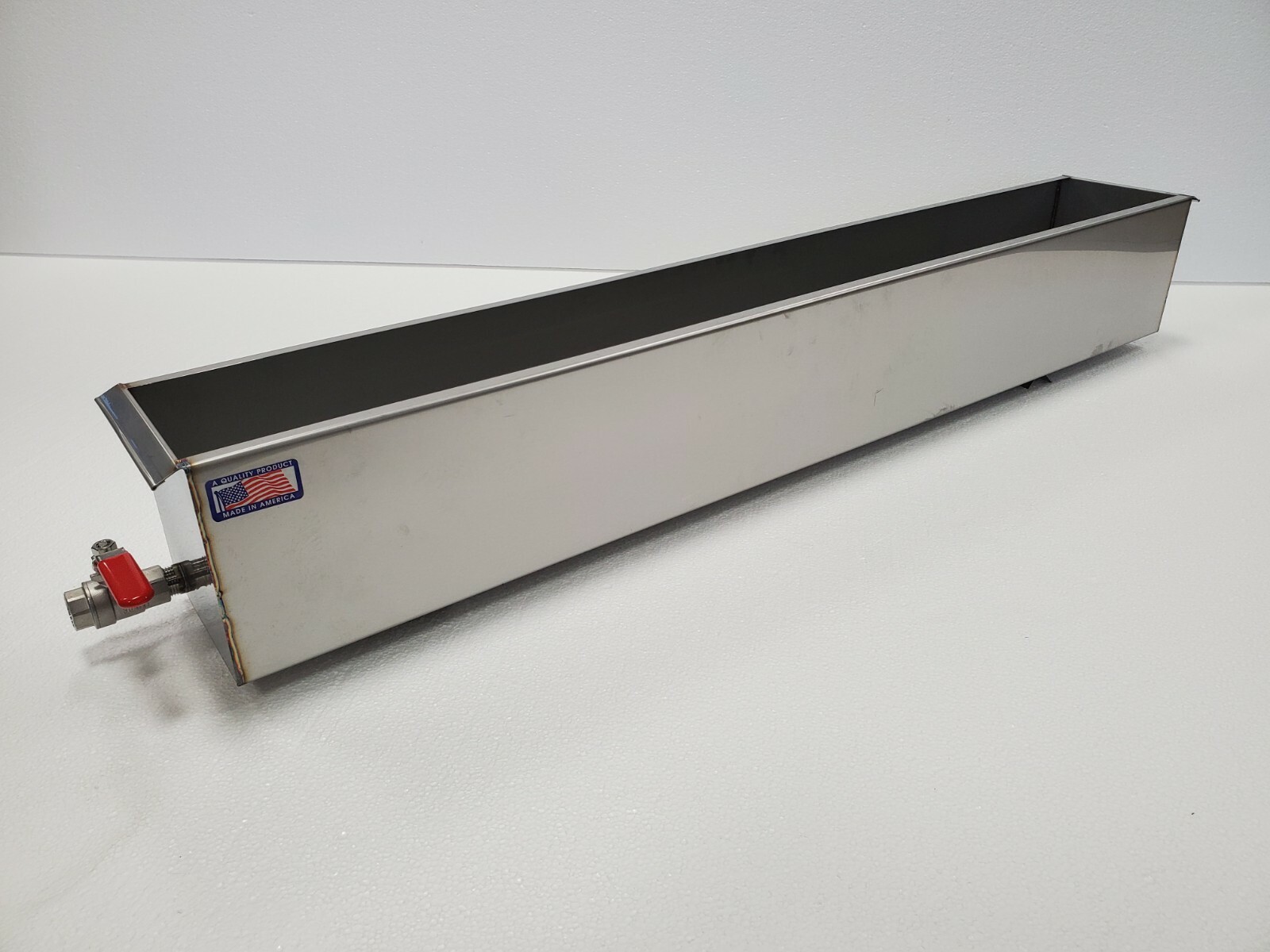 Budget Stainless Steel Parkerizing Tank, Gunsmith, blueing 40"x6"x6", 1/2" valve