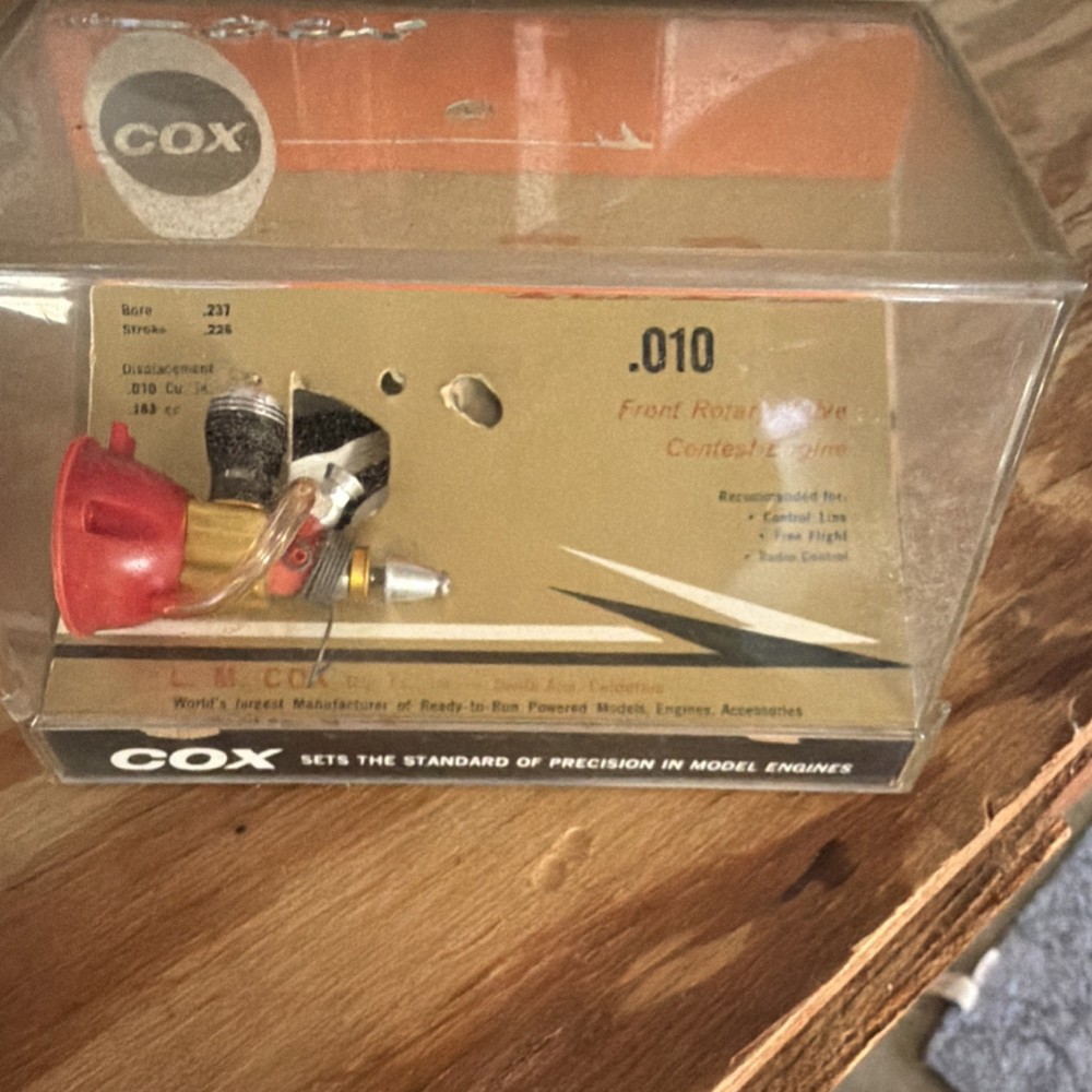 COX .010 Front Rotary Valve Model Engine Control Line Free Flight in Box