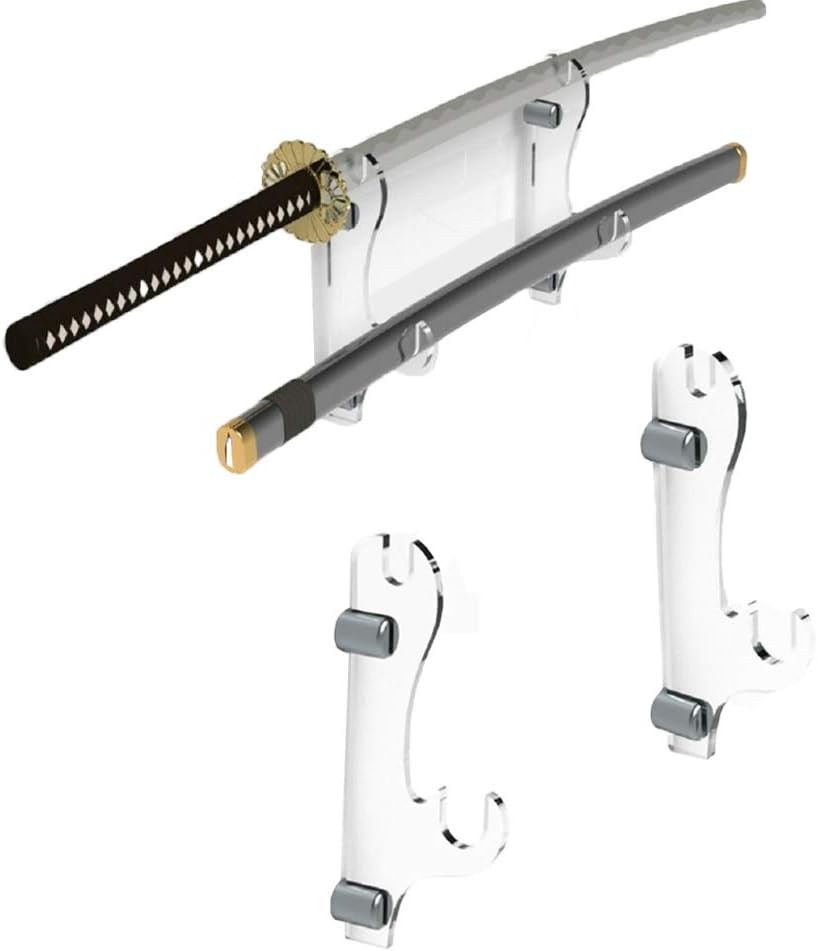 Sword Stand Hook wo-Layer Wall-Mounted Samurai Black