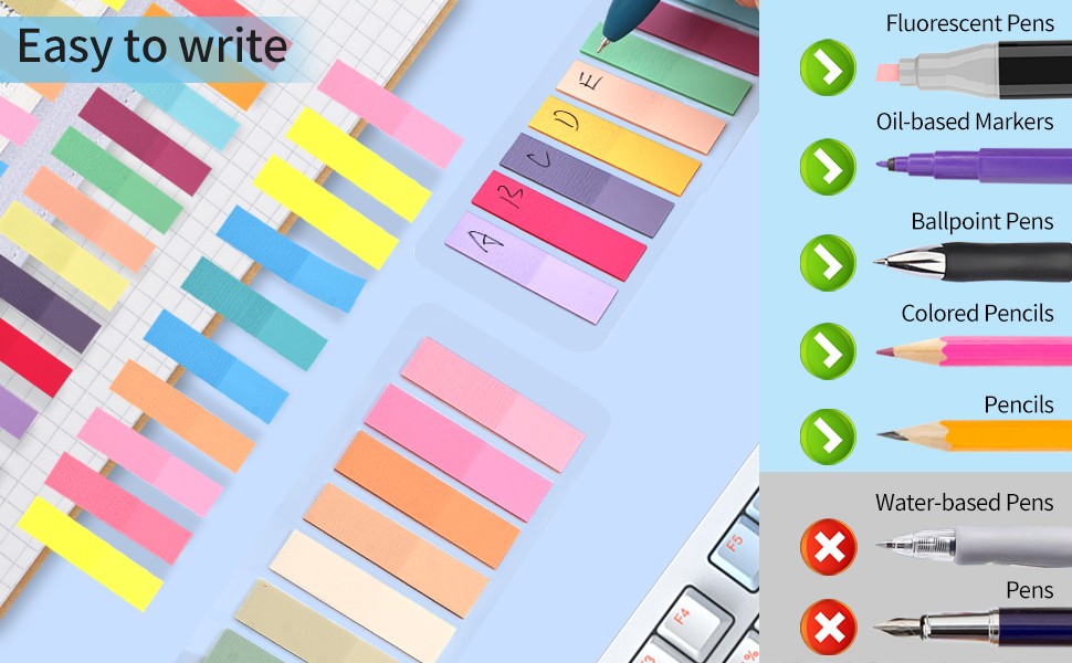 Pa Markers, Morandi Stiy Note Tabs Colored Translucent Writable