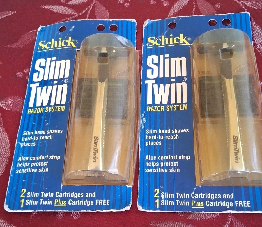 2-Vintage  Schick Slim Twin Plus Razor System NOS