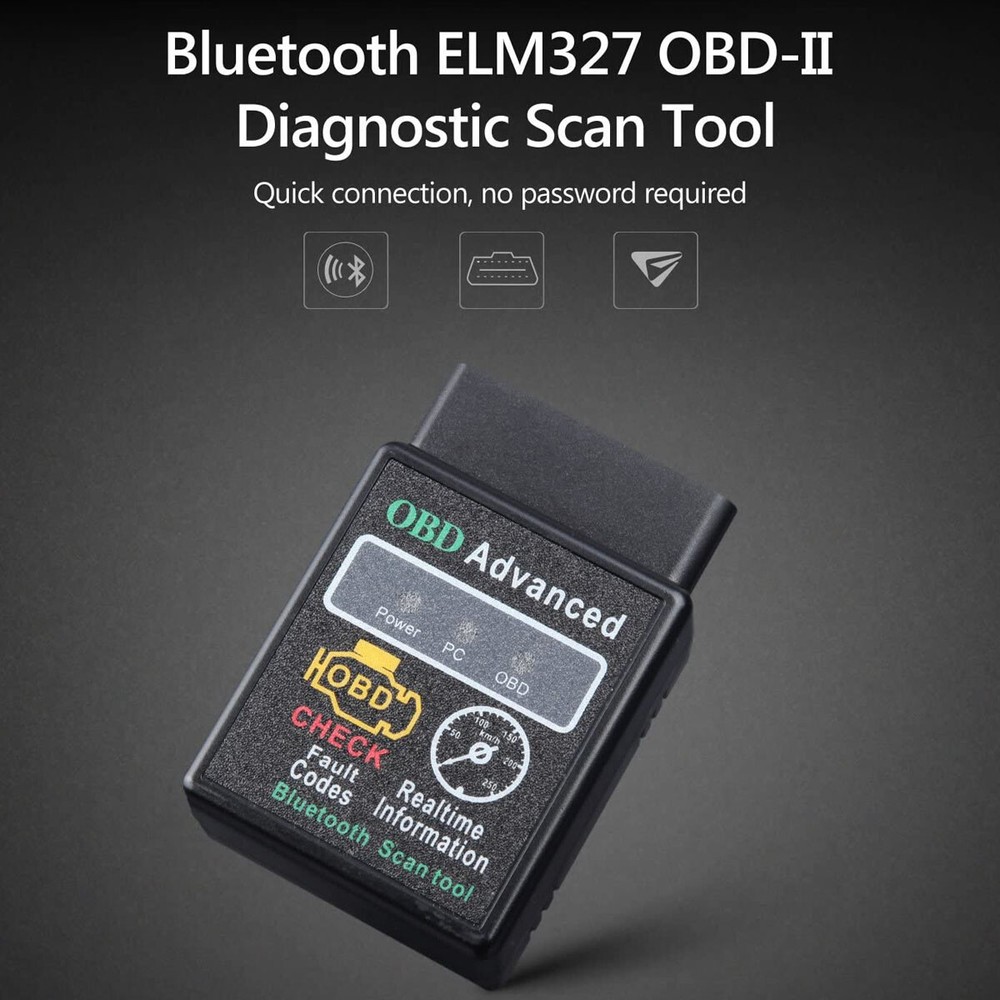 ELM327 Bluetooth OBD2 Scanner Adapter, Wireless Diagnostic Code Reader OBD II