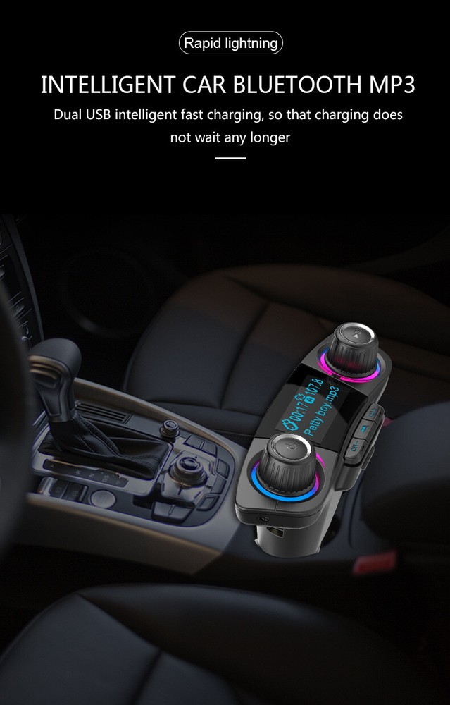 1.3in Bluetooth FM Transmitter Handsfree W/Dual USB Charge For Car MP3 Player