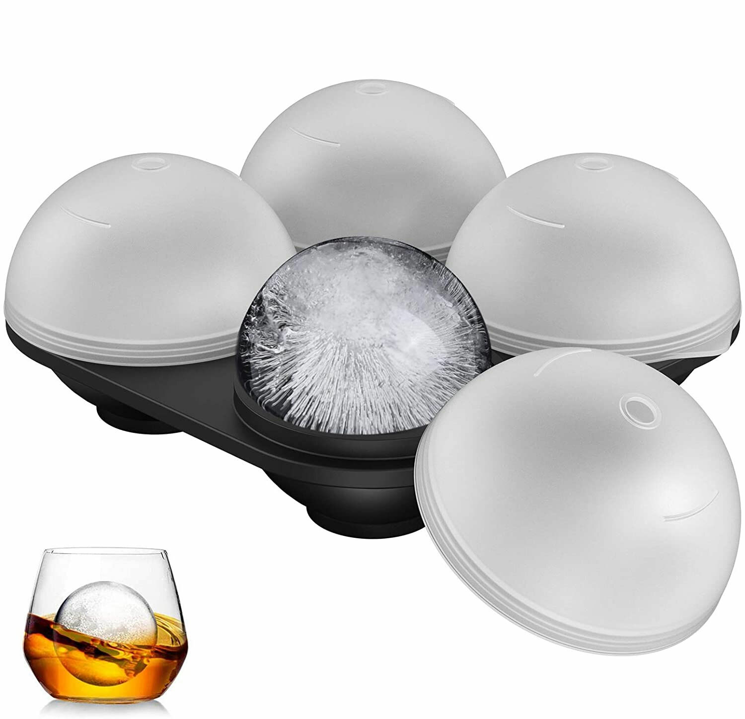 2.5" ICE Balls Maker Round Sphere Tray Mold Cube Whiskey Ball Cocktails Silicone