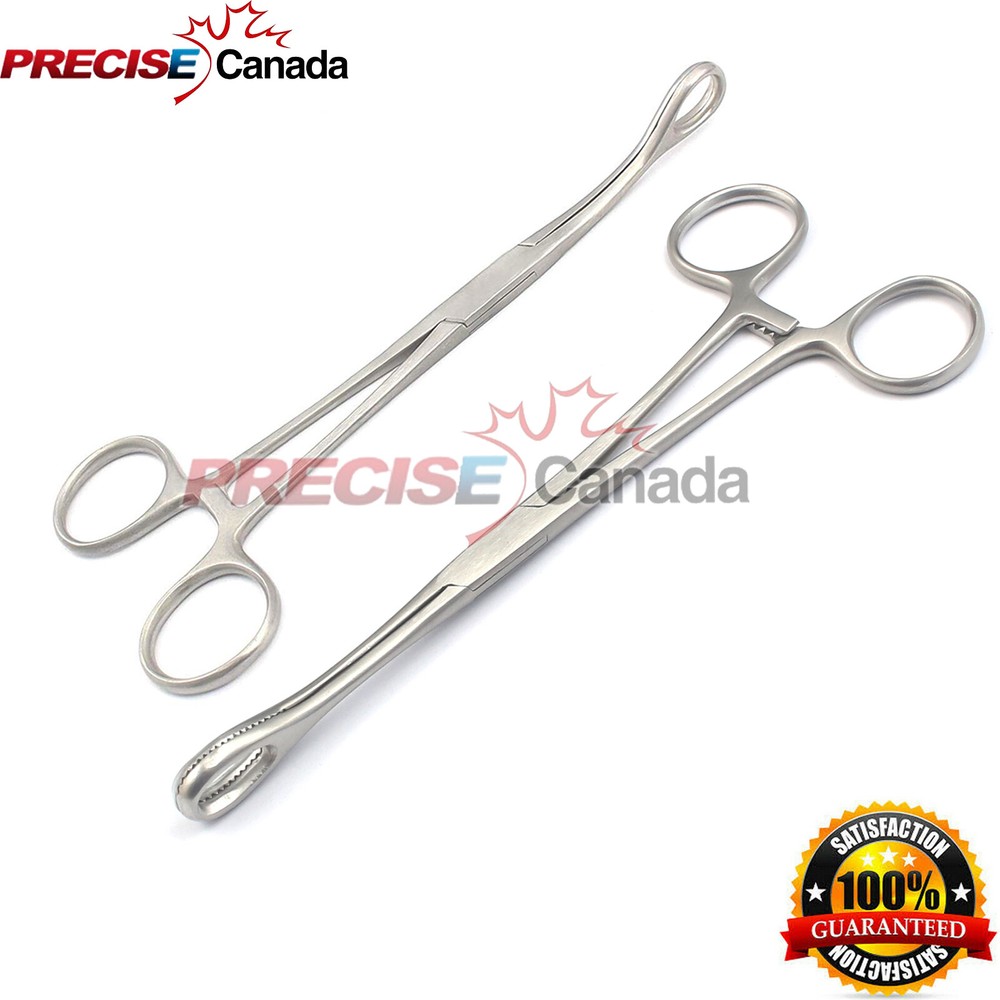 2 Pcs Sponge Holding Forceps Straight & Curved 7" BODY PIERCING