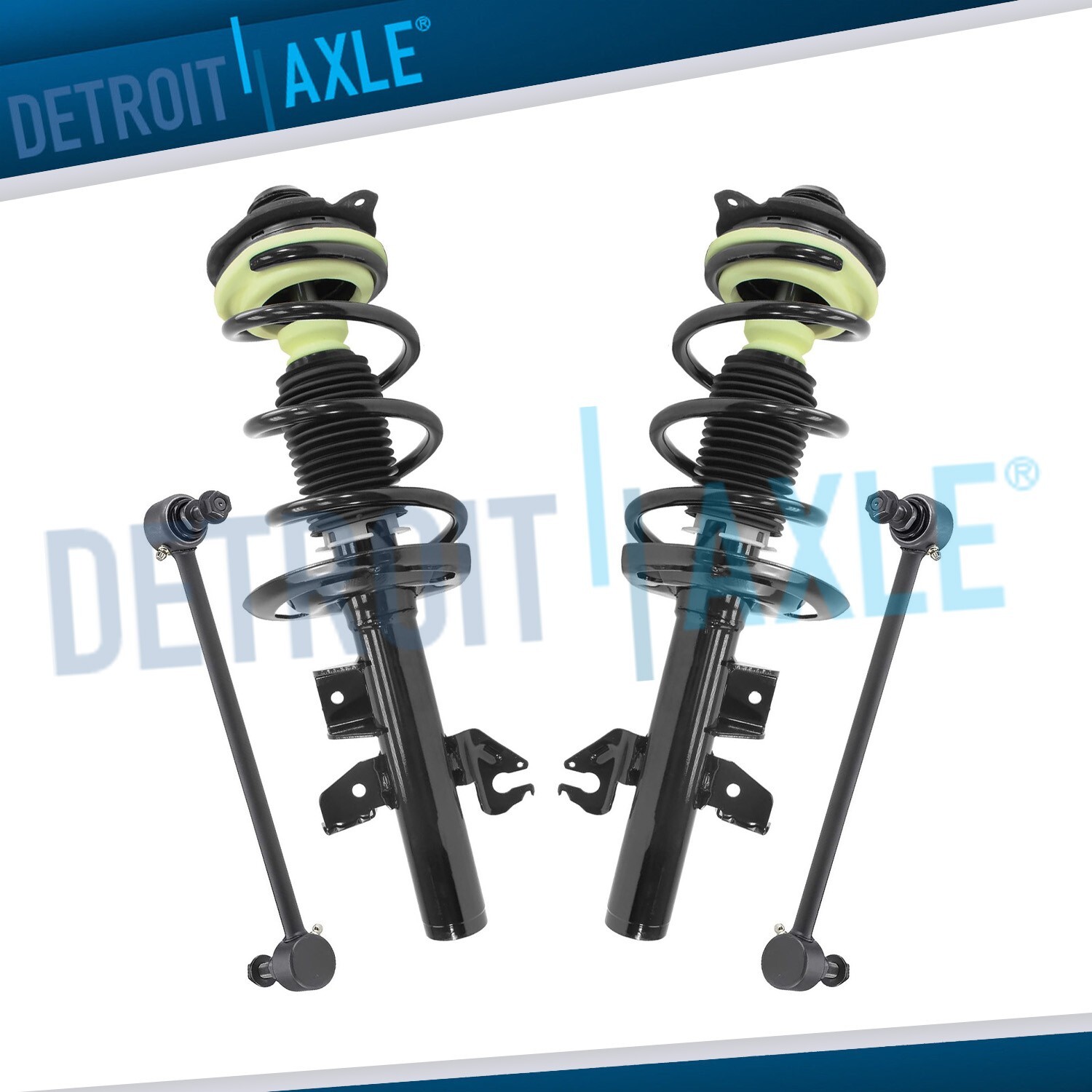 Front Struts w/ Coil Spring Assembly Sway Bar Links for 2015 - 2017 Chrysler 200