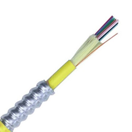 6-Strand Plenum Single-Mode OS2 Interlocking Armor Fiber Optic Cable - Per Foot