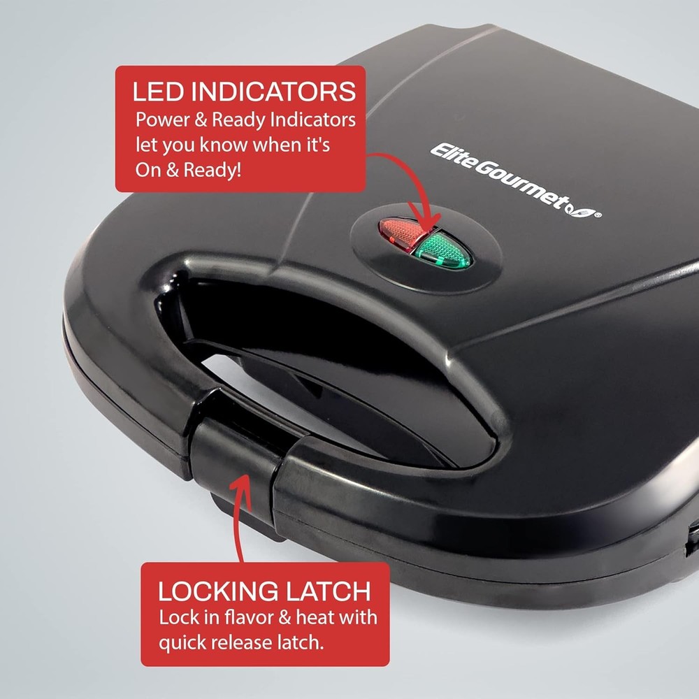 Maxi Matic Electric Nonstick Belgian Waffle Iron Snack Maker Machine Breakfast