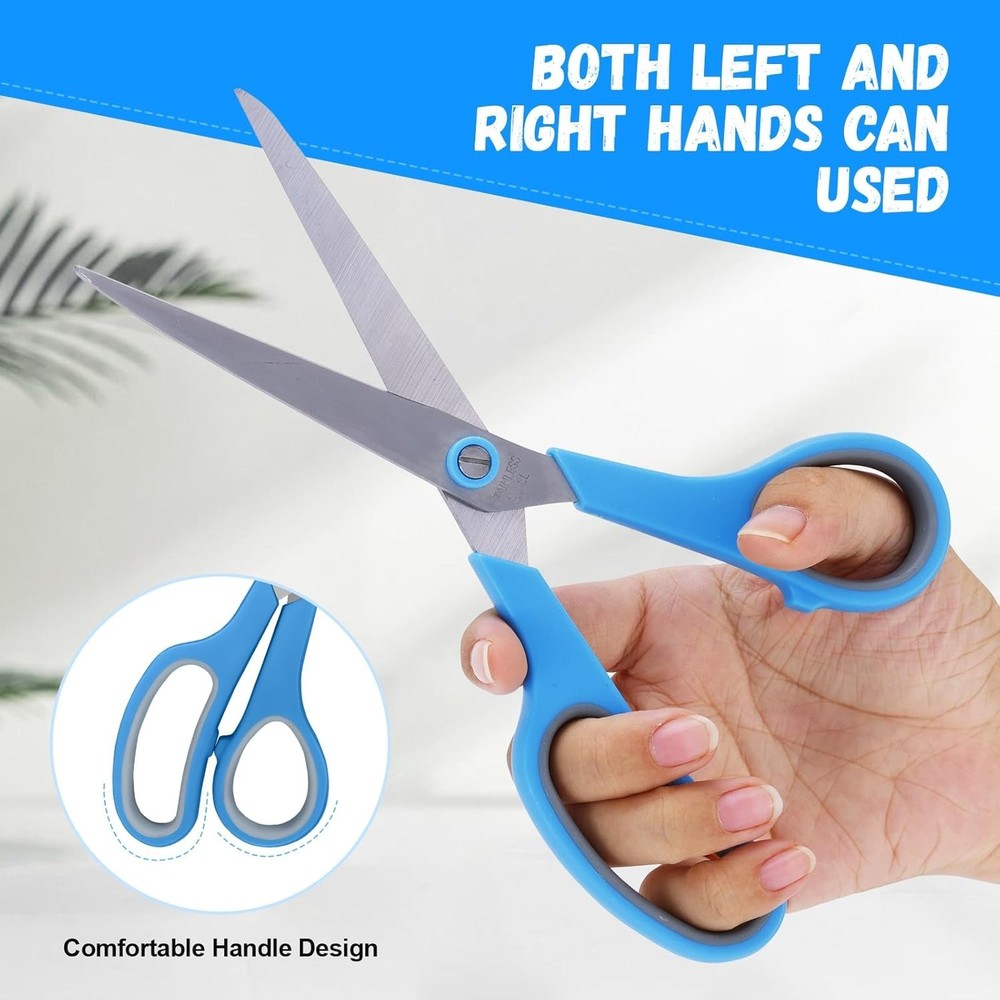 Scissors, 8.5 Inch Multipurpose Scissors Bulk Set of 3 Pack, Ultra Sharp 2.5m...