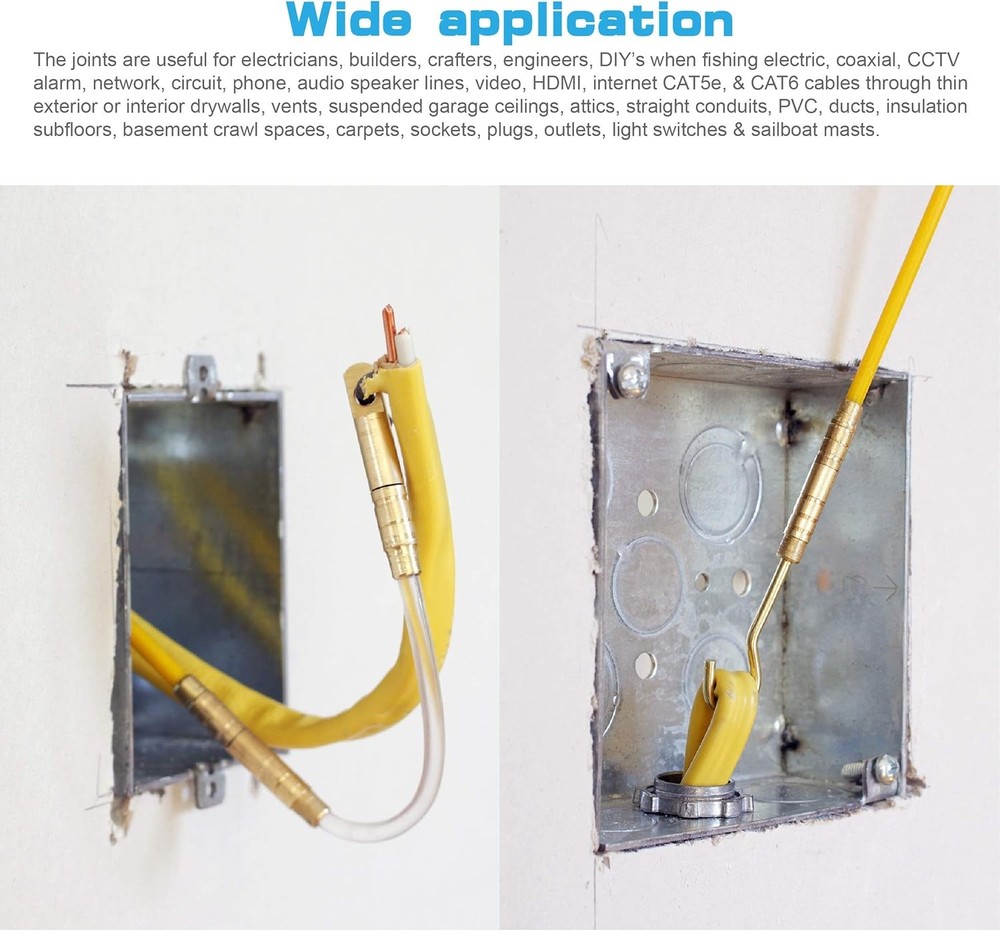 65 Feet Fish Tape Wire Puller Through Wall, Electrical Pull 65