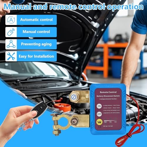 Kill Switch for Car Remote Battery Disconnect 12V/24V 240A,Automatic Cut/Shut