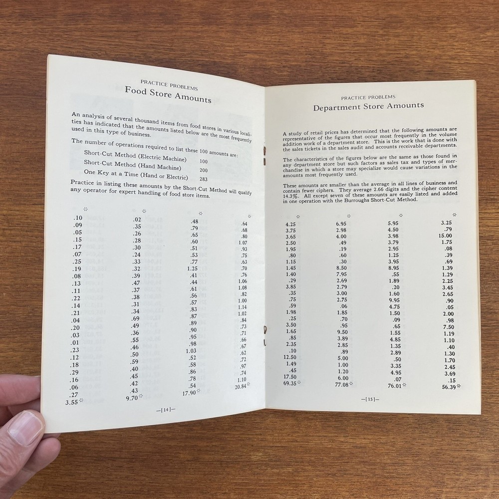Burroughs Adding Machine Short Cuts Manual Vintage Instruction Guide Office