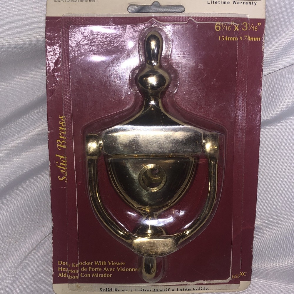 Brass Door Knocker With Viewer New in Pack Brainerd 657XC