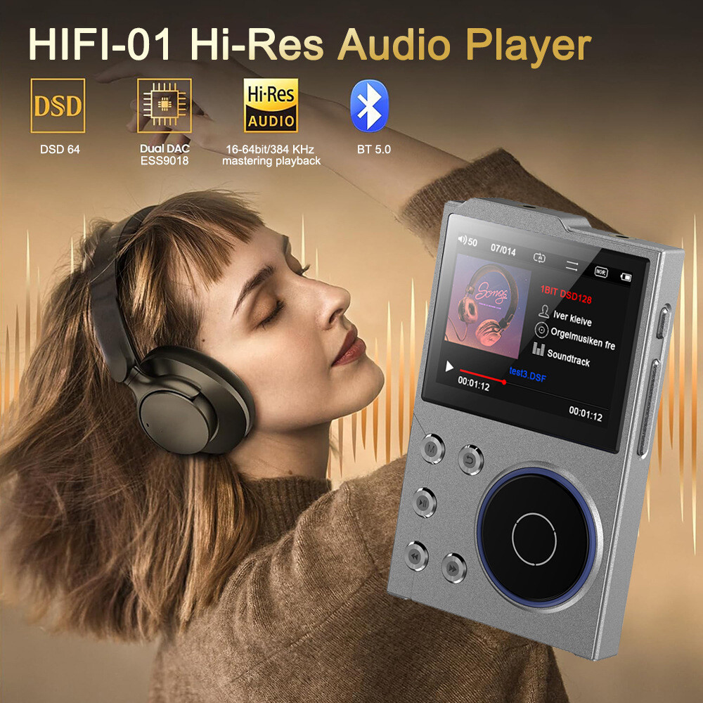 New HiFi Lossless MP3 Player with Bluetooth 5.0 DSD High Resolution