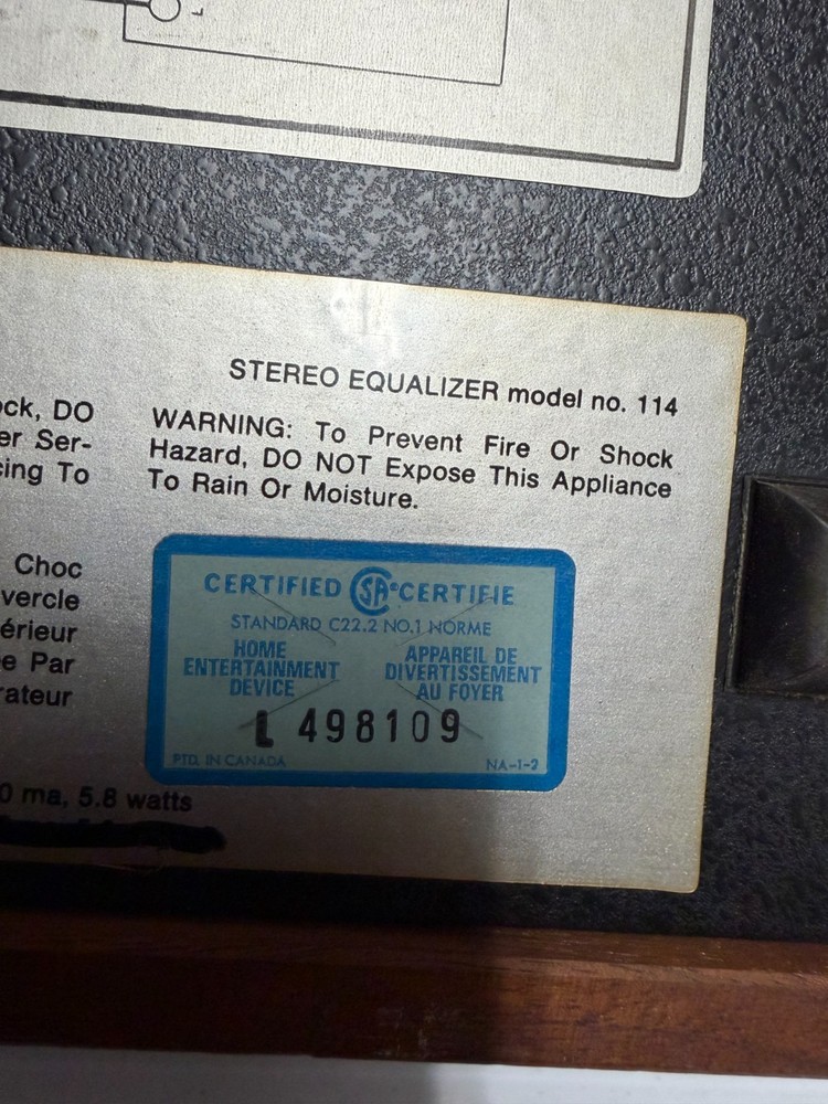 Vintage MXR Graphic Stereo Equalizer model no.114 UNTESTED