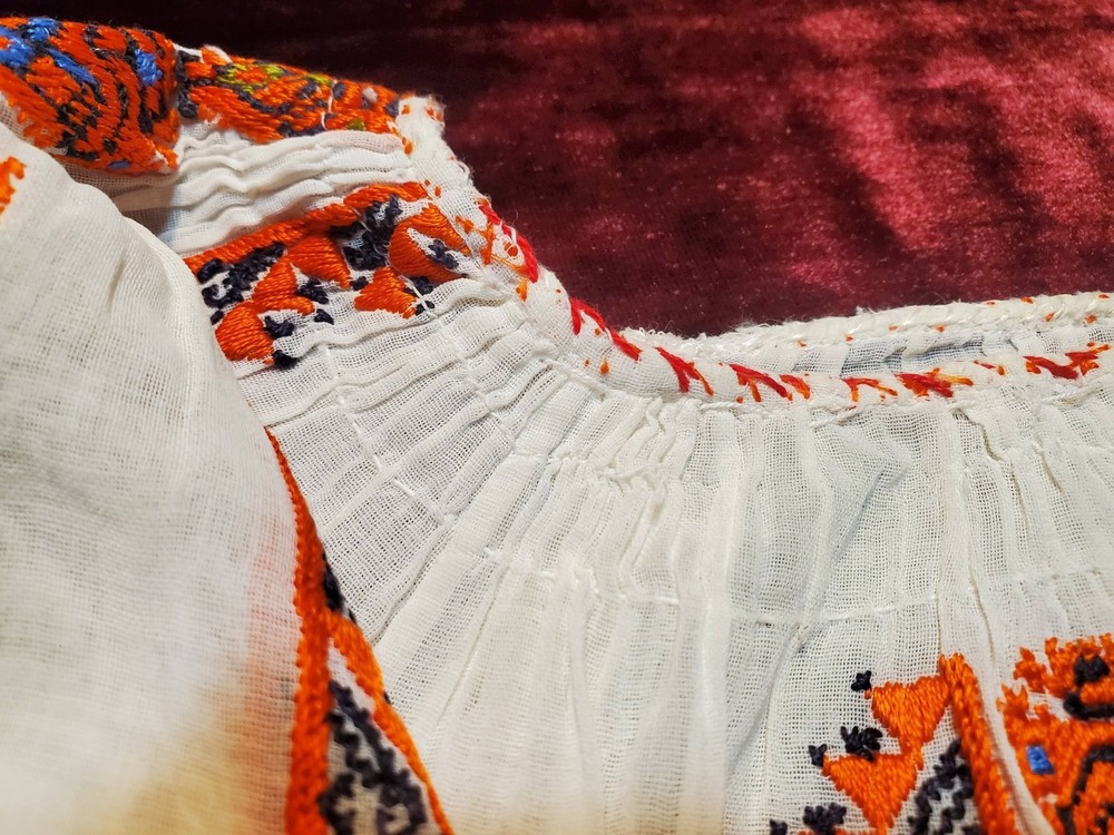 Exquisite Antique Romanian Silk Blouse