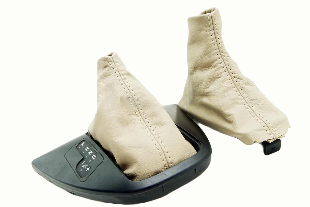 Automatic & E Brake Boot Leather Synthetic for BMW X5 E53 00-06 Beige