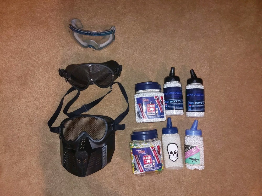 Airsoft Bbs, Goggles, Mask, Lot