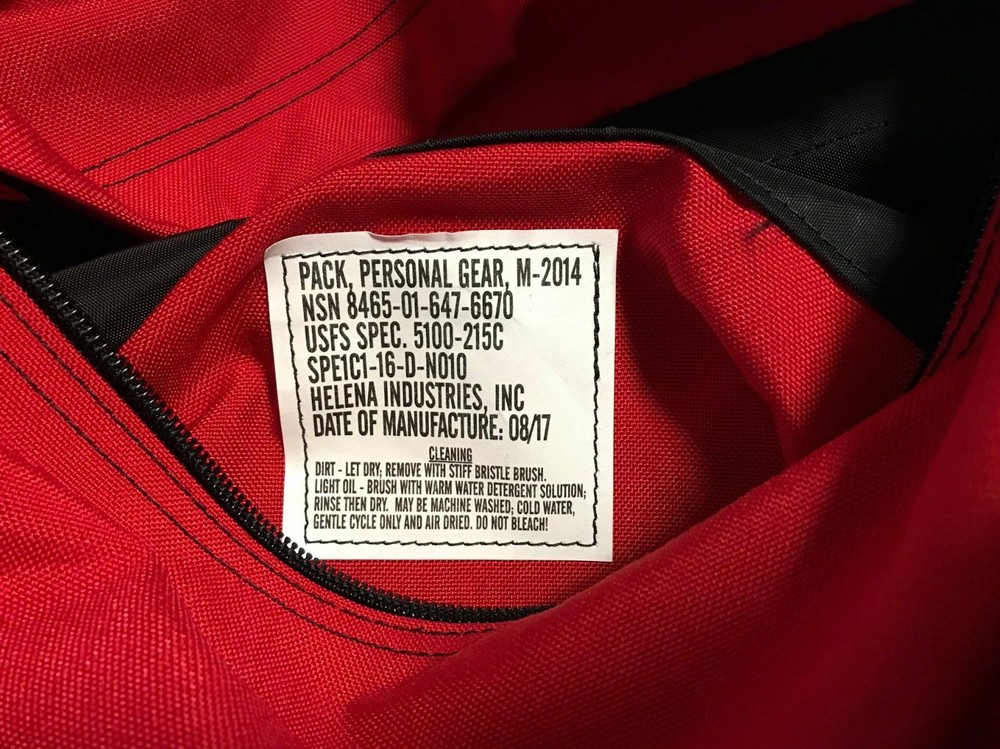 Firefighter Two Week Personal Gear Pack NFES and DLA Approved