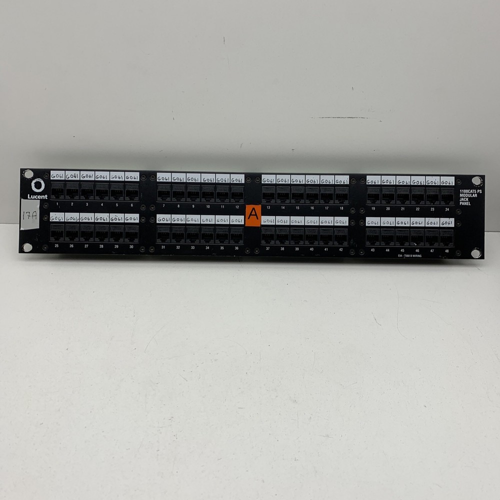 Lucent 1100CAT5-PS Modular Jack Patch Panel CAT5 RJ45 Ethernet 48-Port