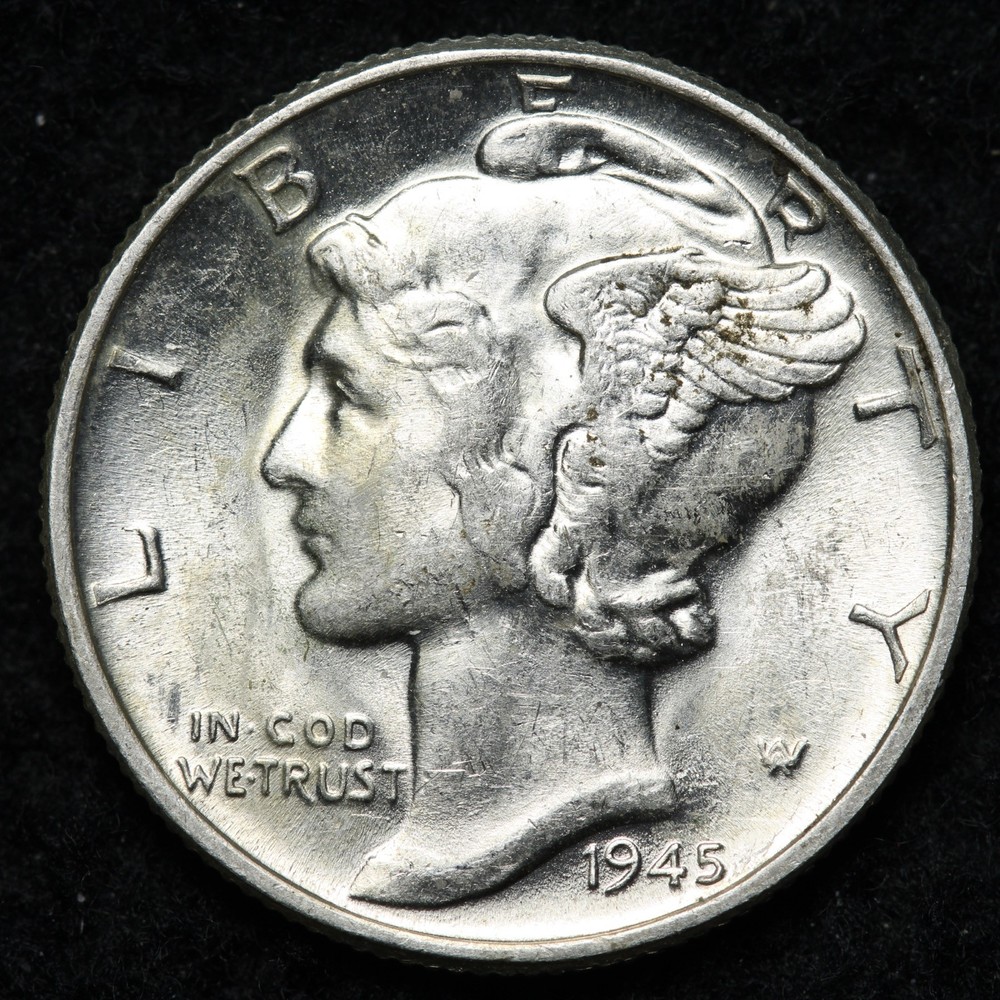 1945 Mercury Silver Dime BU *UNCIRCULATED* MS E355 AWH