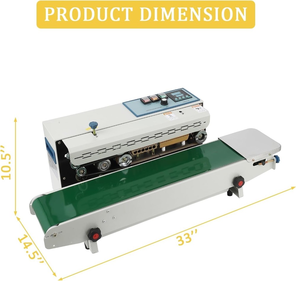Continuous Band Sealer Automatic Horizontal Sealing Digital Temperature Control