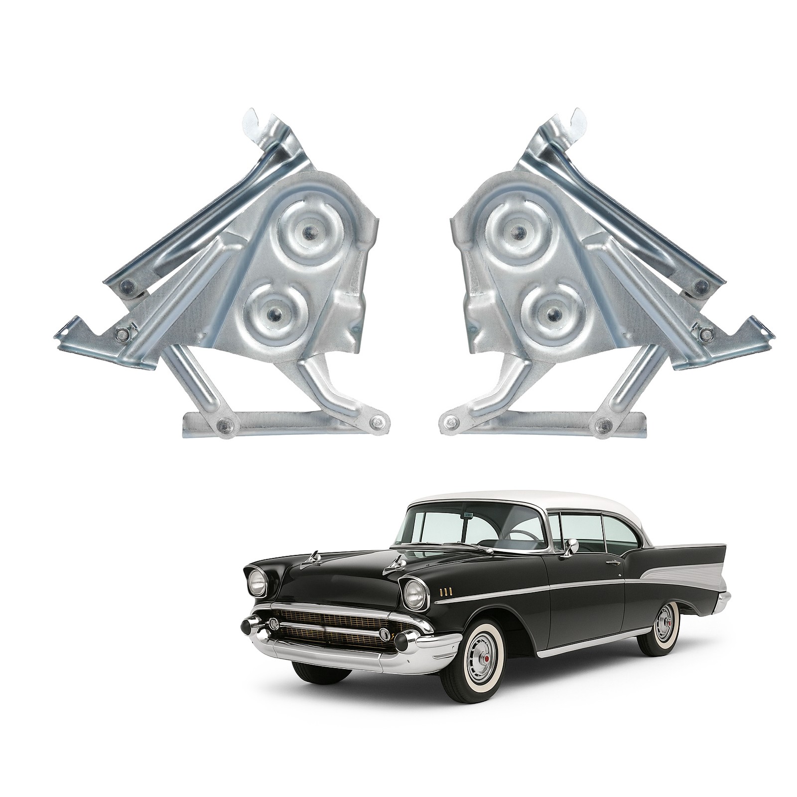 Hood Hinges For 1957 Chevrolet Bel Air Nomad Two-Ten One-Fifty Left&Right Side
