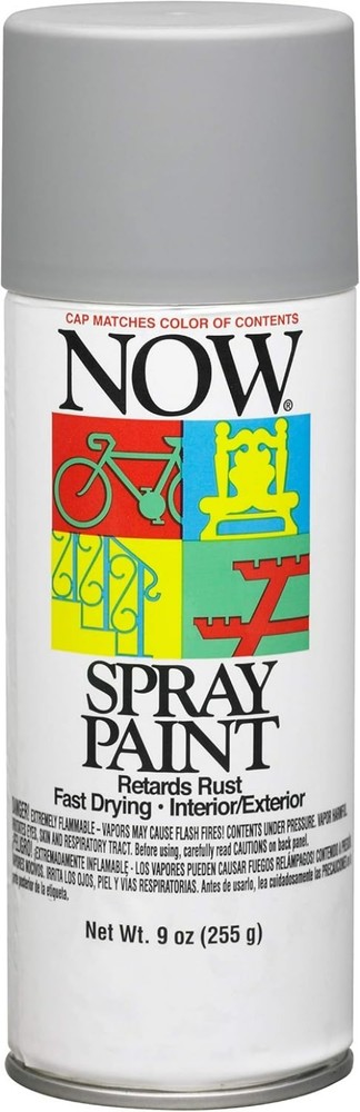NOW Spray Paint, Gray Primer, 9 oz