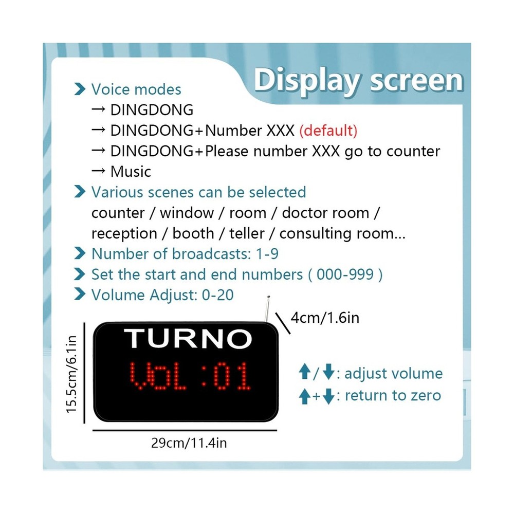Take a Number System Waiting Number System Queue Wireless Calling System with...