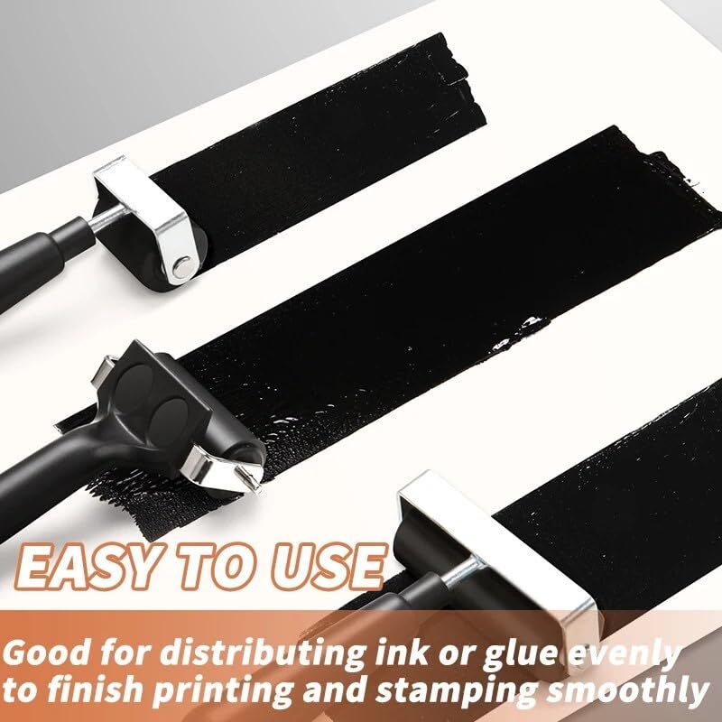 4 Inch Brayer Roller Printmaking Rubber Press Roller for DIY Crafts Project Inks
