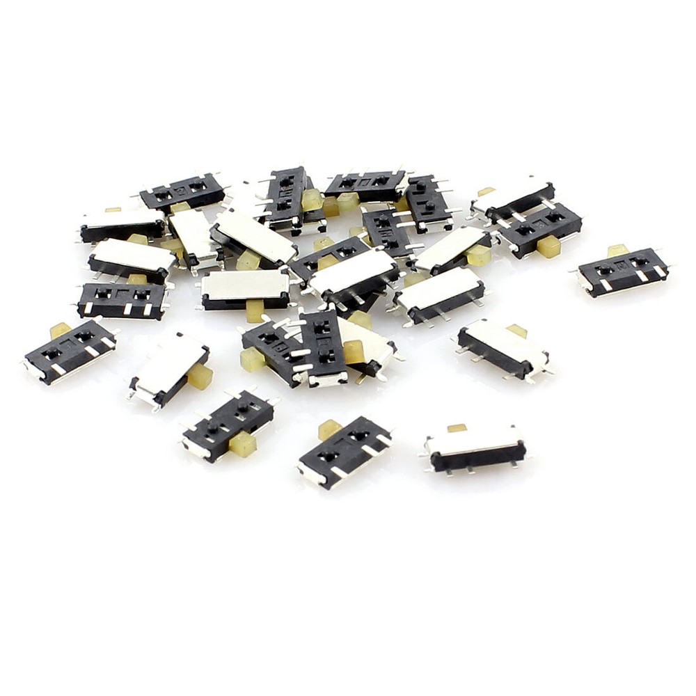 30 Pcs 1P2T SPDT Horizontal Mini Surface Mounted Devices SMT Slide Switch