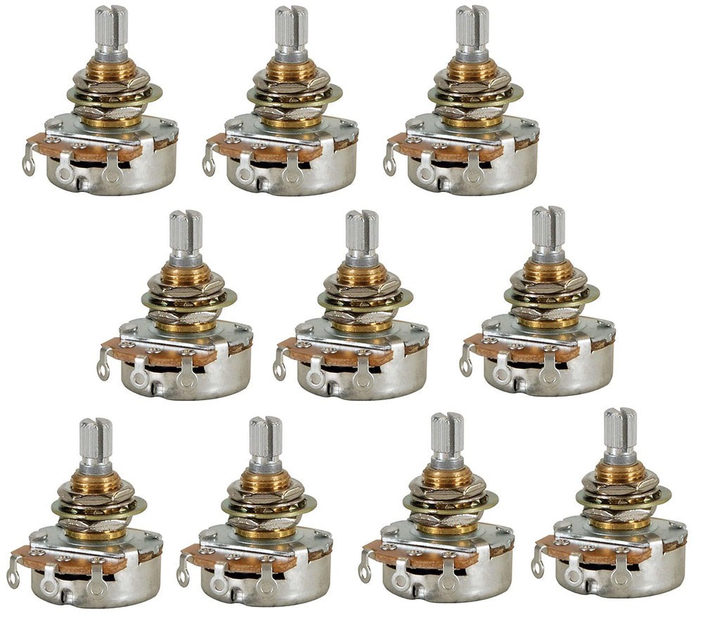 10 Pack Potentiometer Panel Mount Single Turn, 1/2W 10K Ohms Serrated Shaft