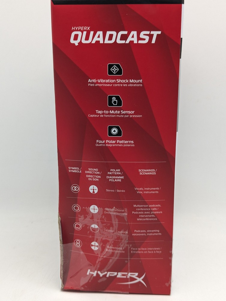 HyperX QuadCast USB Condenser Microphone Black/Red (4P5P6AA) for PC/PS4/PS5