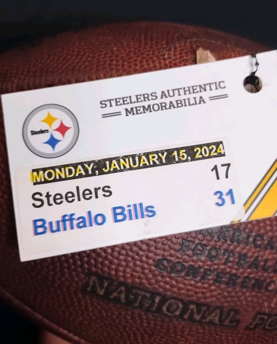 BUFFALO BILLS PITTSBURGH STEELERS 2024 GAME USED WILD CARD PLAYOFF FOOTBALL