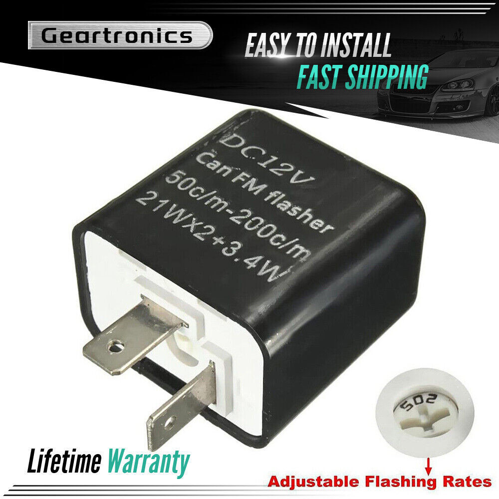 2Pin Adjustable LED Flasher Relay Turn Signal Blinker 12V Light for, Motorcycle