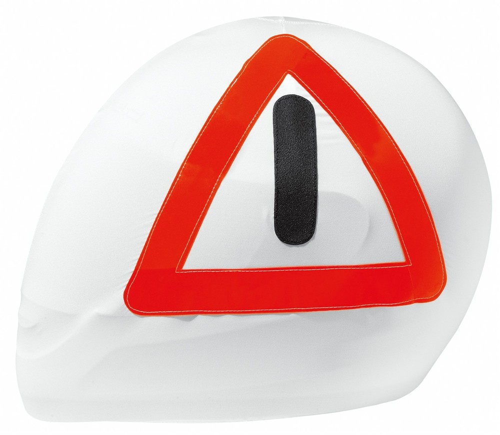 Held Helmet Bag With A Reflective Warning Triangle