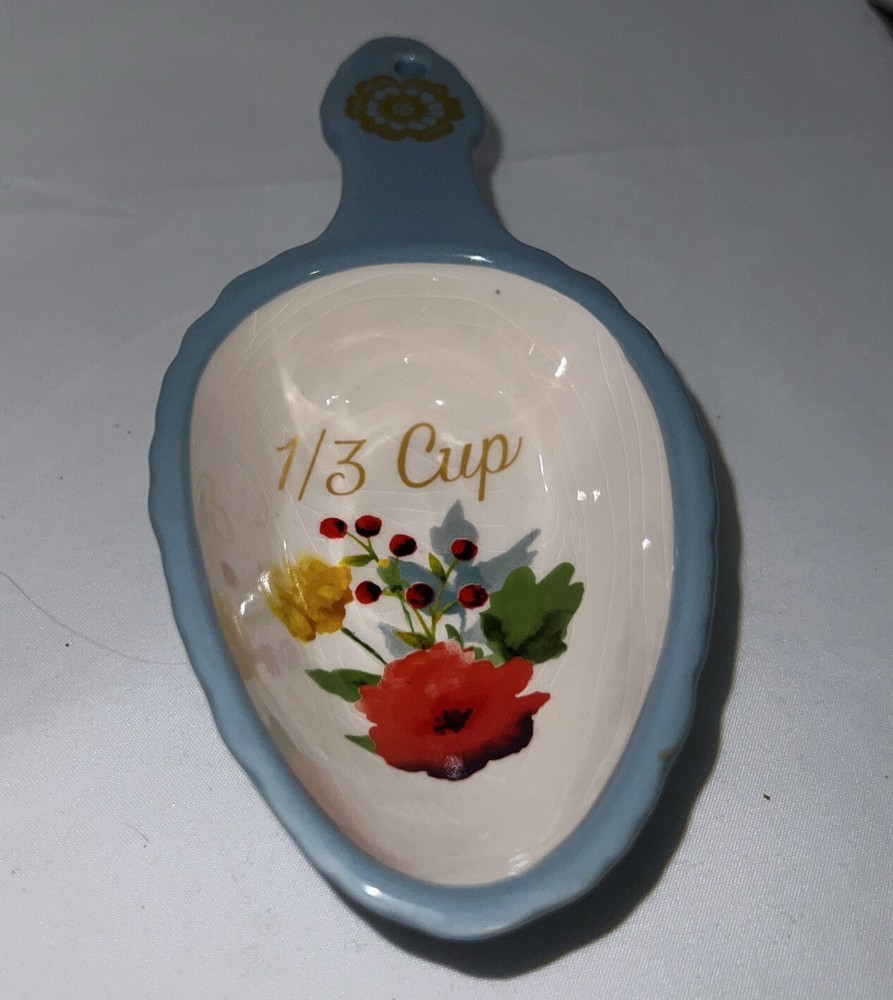 Ceramic Nesting Measuring Cups In Floral Pattern 3 Piece Set