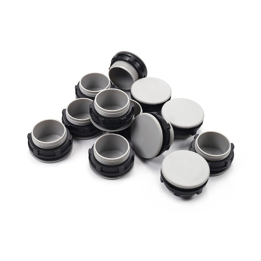 12pcs 30mm Plastic Push Button Switch Hole Panel Plug Gray