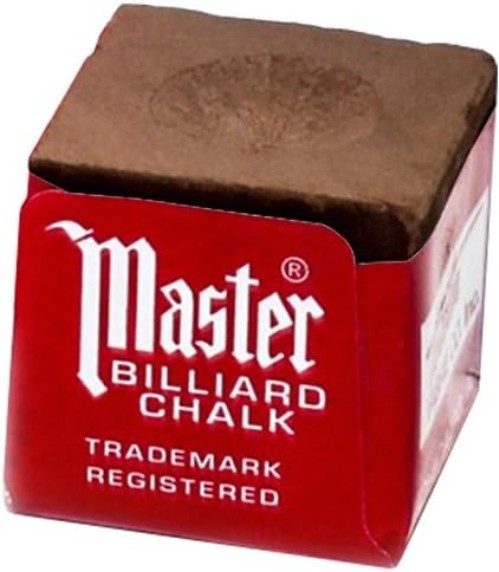 Essential Pool Cue Chalk - 12 Professional Brown Cubes in Protective Case