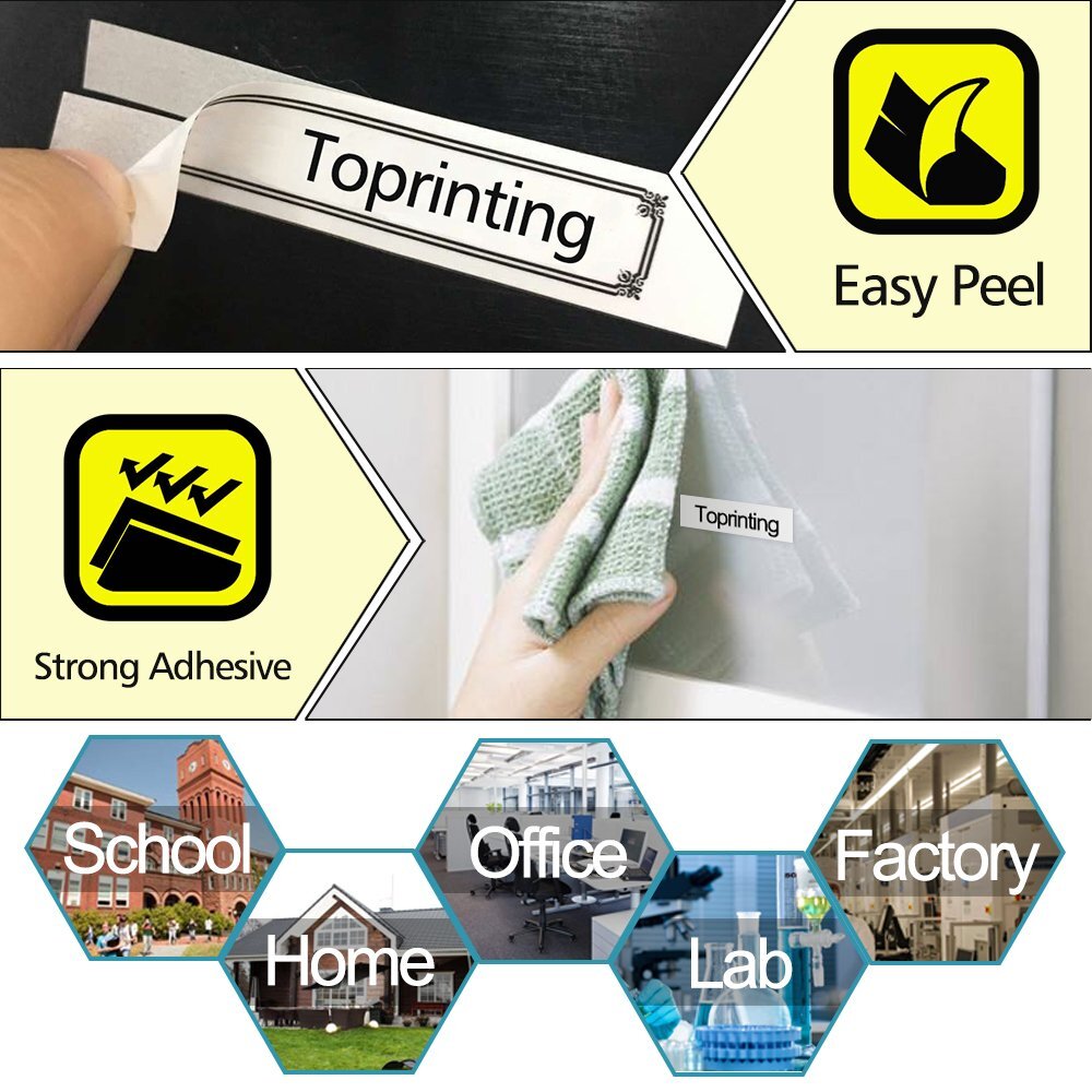 5PK Dymo Letratag Refill 91331 White Plastic 12mm Label Tape 1/2" LT-100H