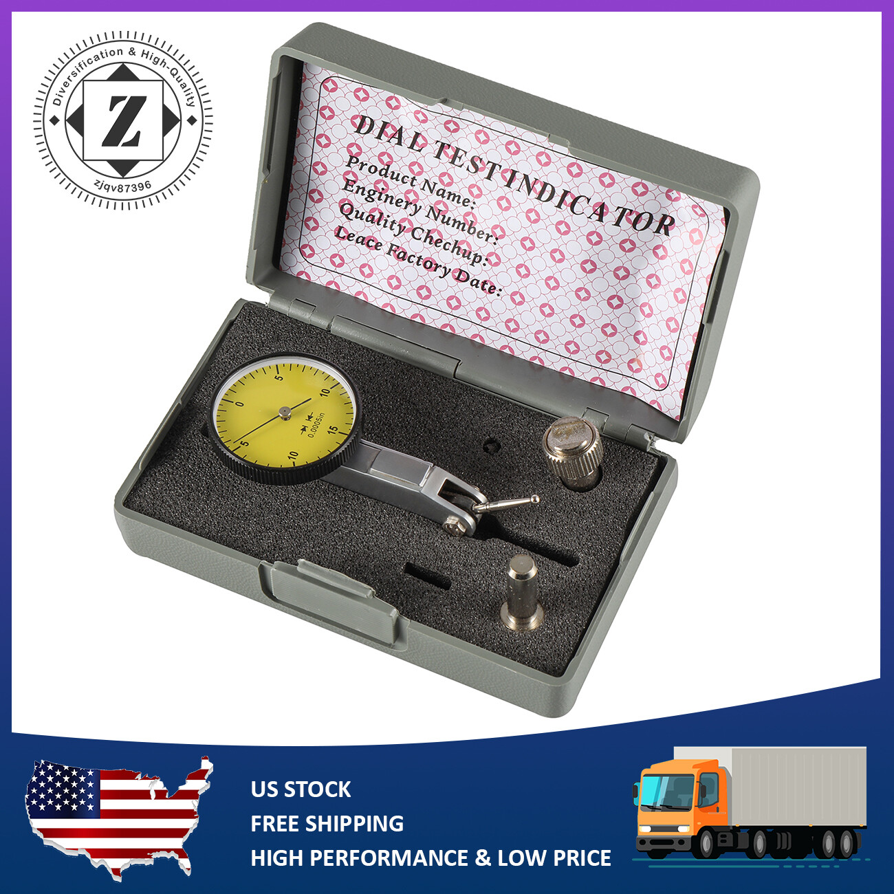 Dial Test Indicator 0.030" range 0.0005" Reading 0-15-0 Precision Machine Setup