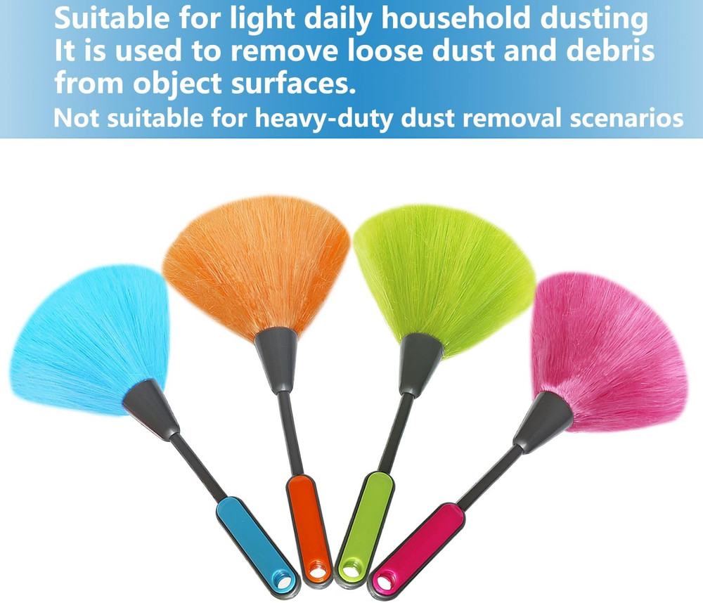 4 Pack 10" Small Microfiber Duster, Delicate Fluffy Microfiber Feather Duster, S