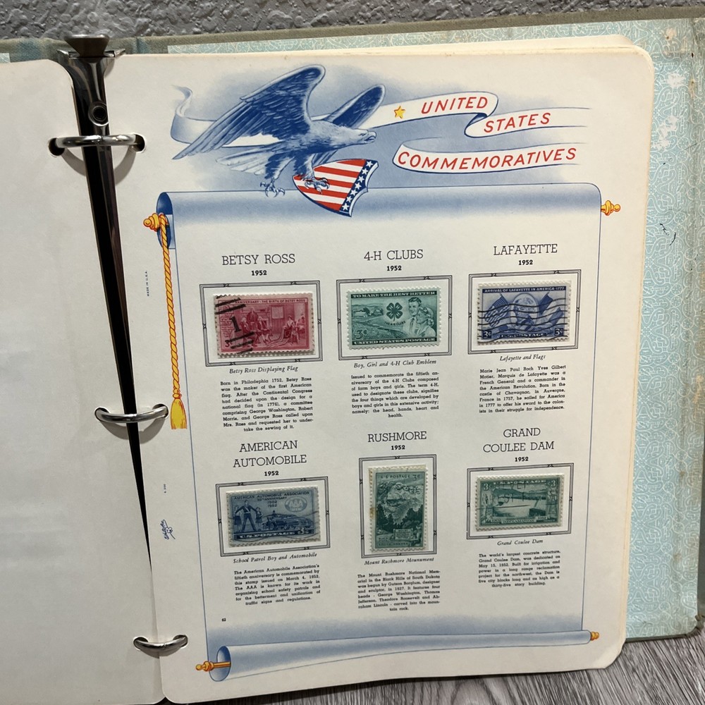 White Ace United States Commemoratives Postage Stamps Book 1947-1964 Qty 229