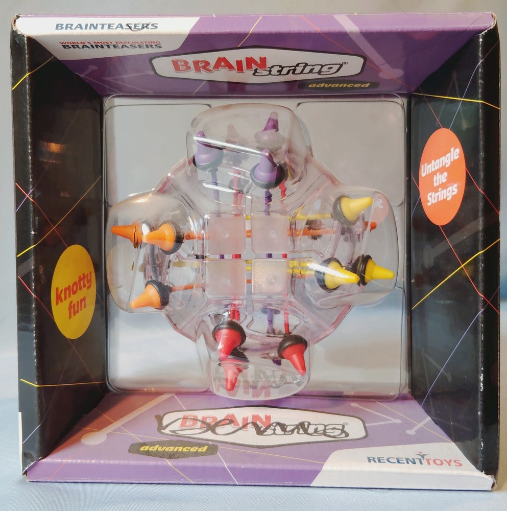 Brainstring Advanced 3D Brain Teaser Puzzle Recent Toys 8 Sides Used Complete