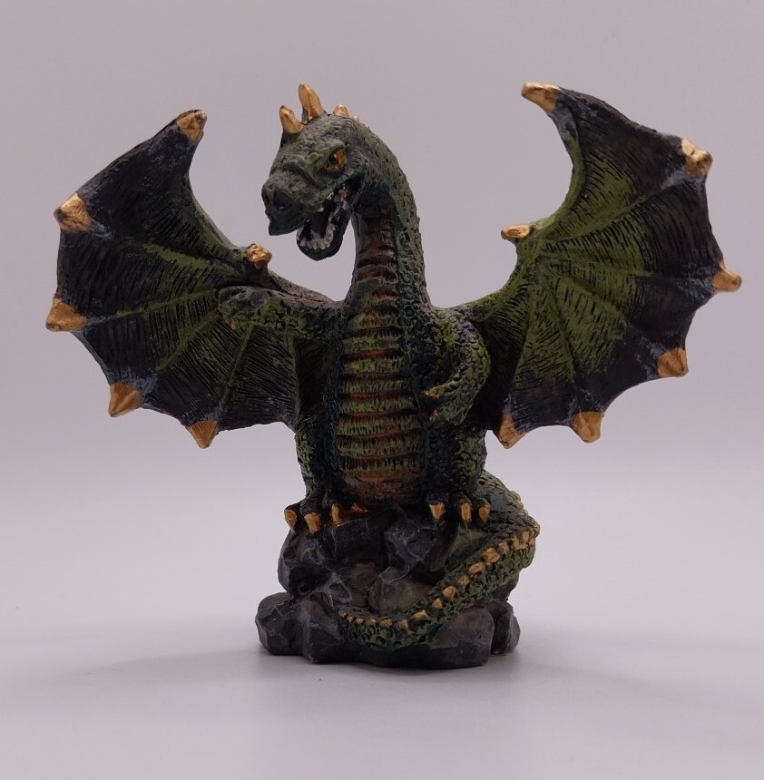 3 Mythical Dragons Red Blue Green Figurines