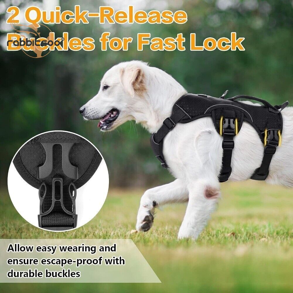 rabbitgoo Escape Proof Dog Harness with Lift Handle Reflective Adjustable Vest