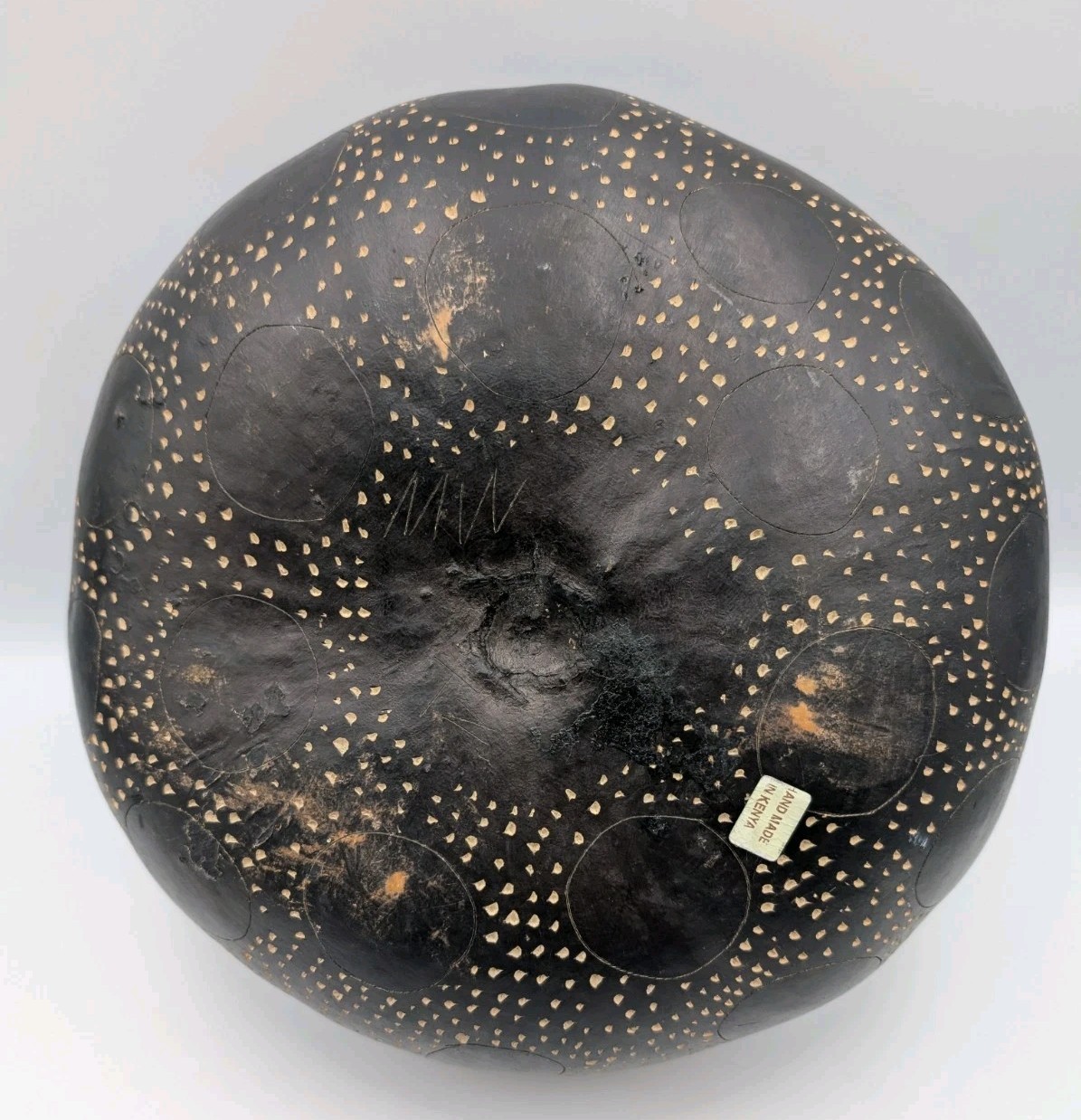 Hand Carved Decorative Painted Gourd African Tribal Folk Art Made In Kenya